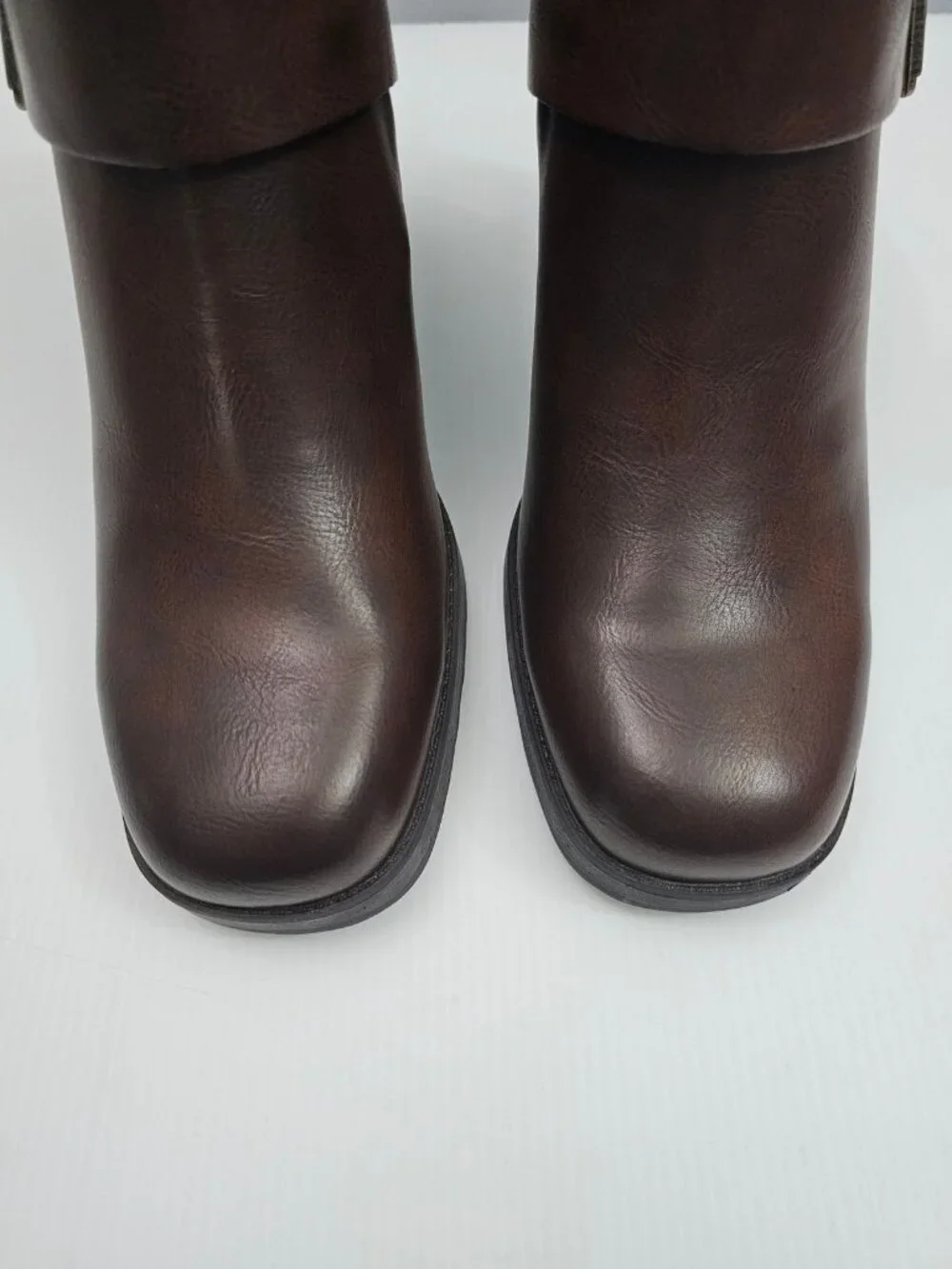 Korks Kork Ease Kari Ankle Bootie Womens 9.5 Dark Brown Leather Platform Heel